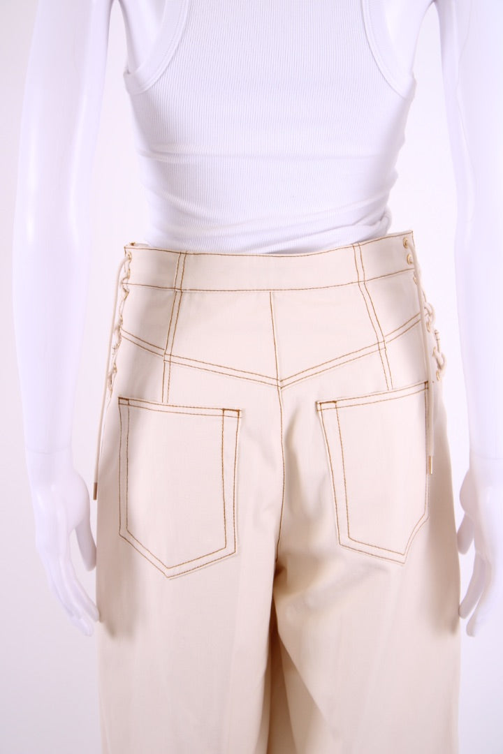 Sandro Laced Hip Jeans Cream 8