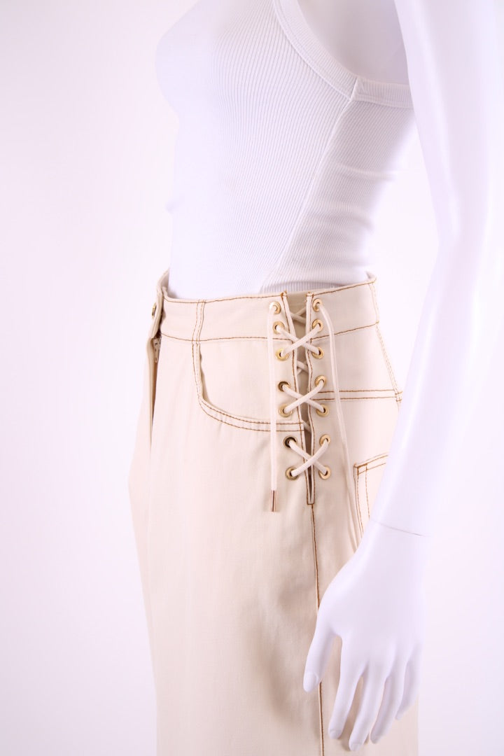 Sandro Laced Hip Jeans Cream 8