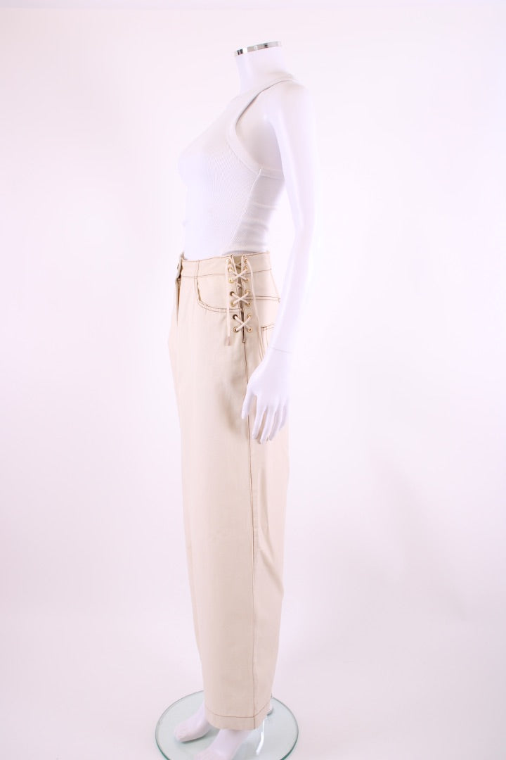 Sandro Laced Hip Jeans Cream 8