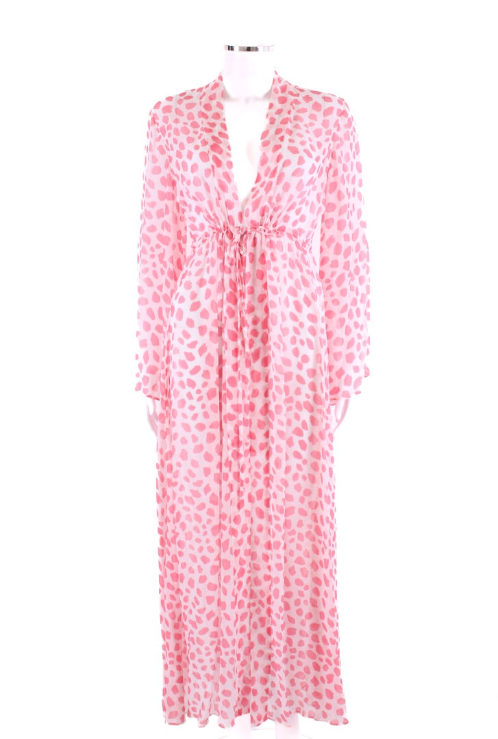 Alexandra Miro L/S Leopard Print Dress White/ Pink S