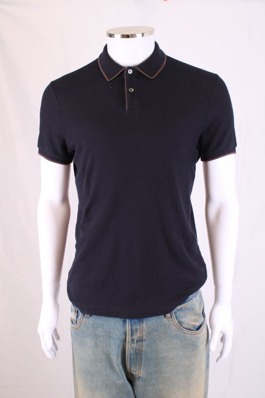 Loro Piana S/S Polo Top Navy/ Brown M