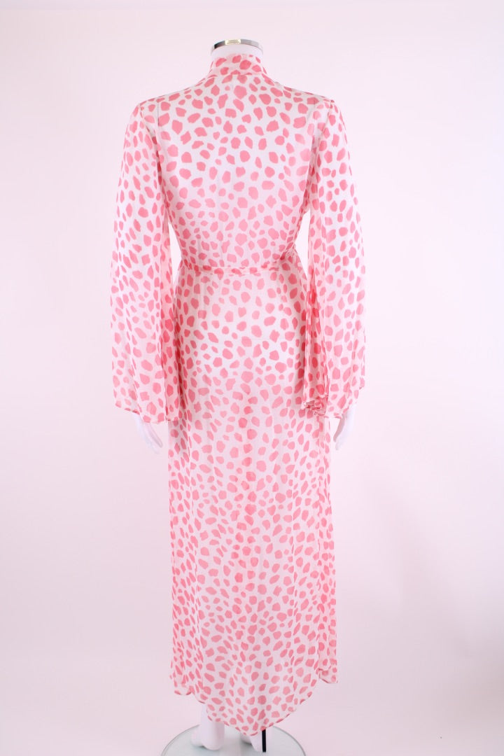 Alexandra Miro L/S Leopard Print Dress White/ Pink S