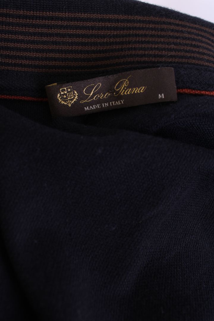 Loro Piana S/S Polo Top Navy/ Brown M