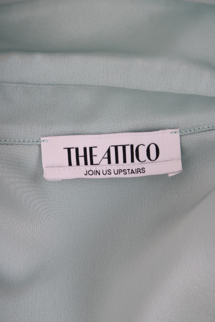 The Attico Satin Shirt Dress Green 40