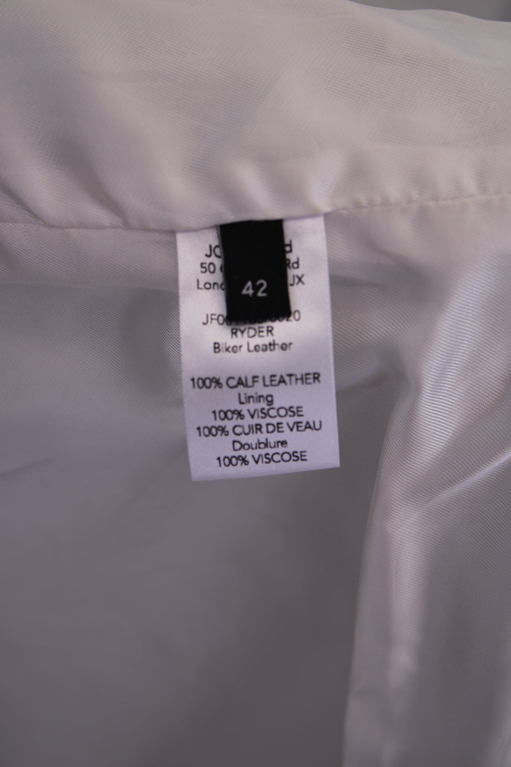 Joseph Leather Biker Jacket White L