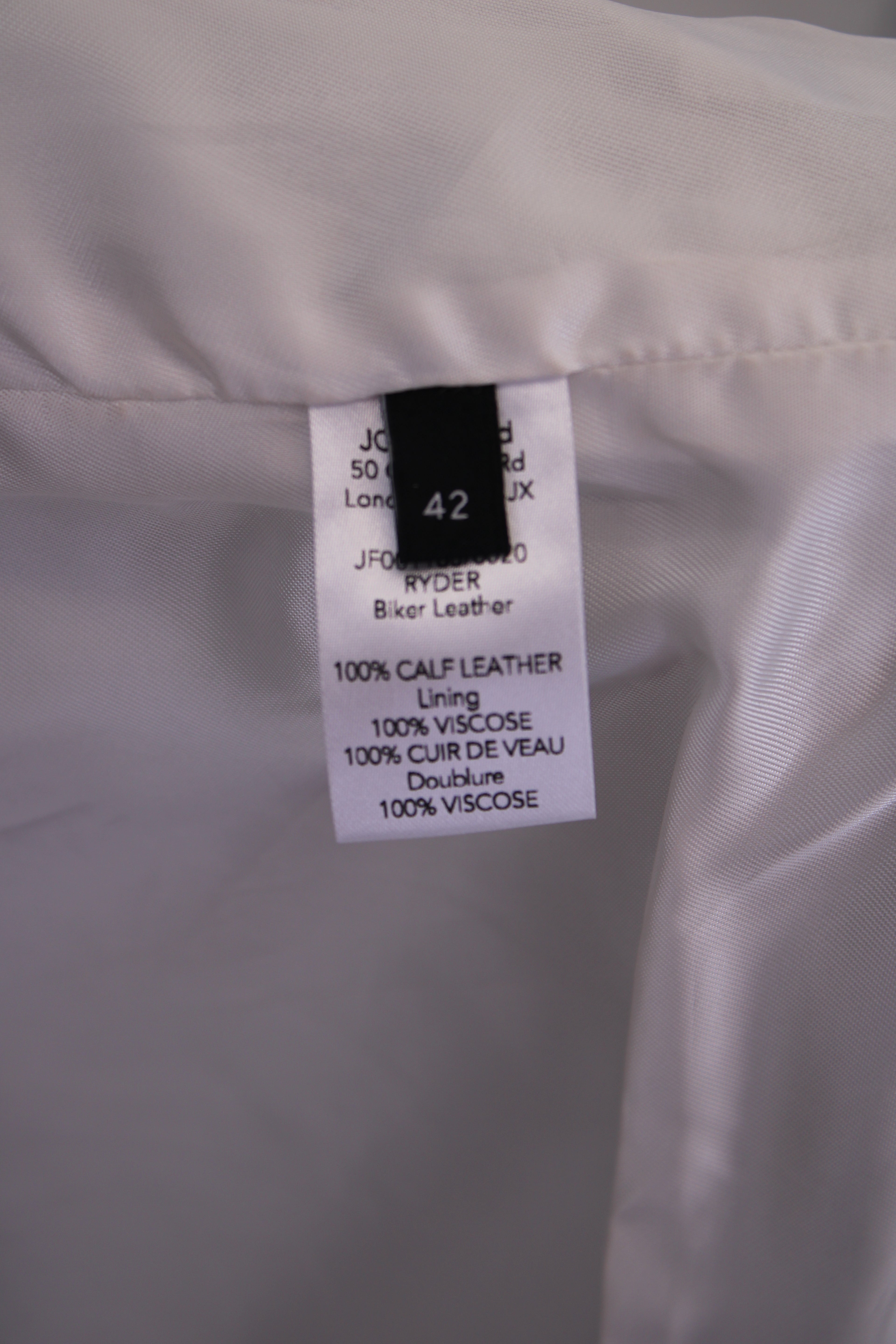 Joseph Leather Biker Jacket White L