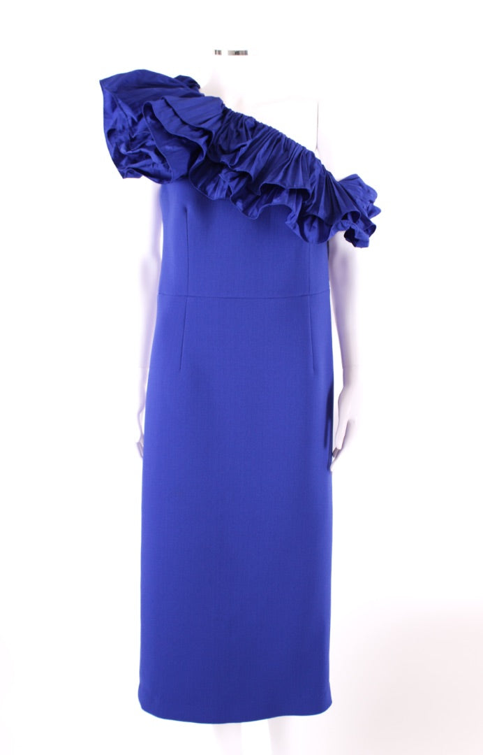 Rebecca Vallance Cora One Shoulder Dress Blue 16