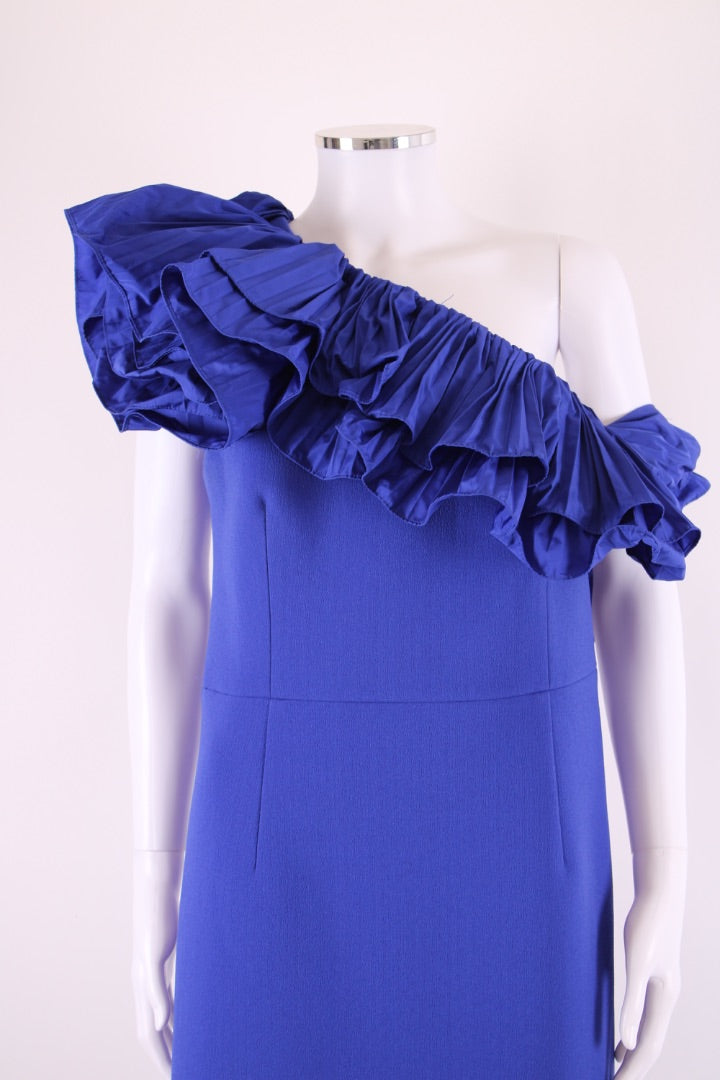 Rebecca Vallance Cora One Shoulder Dress Blue 16