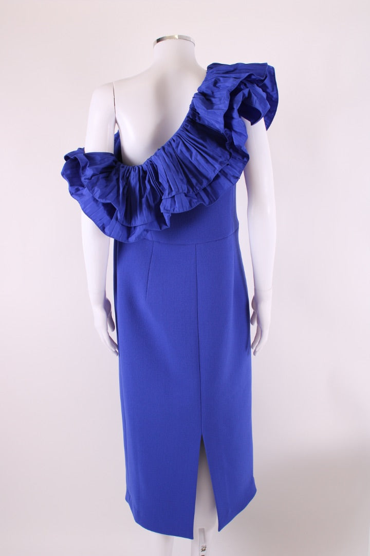 Rebecca Vallance Cora One Shoulder Dress Blue 16