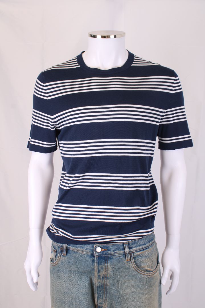 Hermes S/S Stripe T-Shirt Navy/ White M