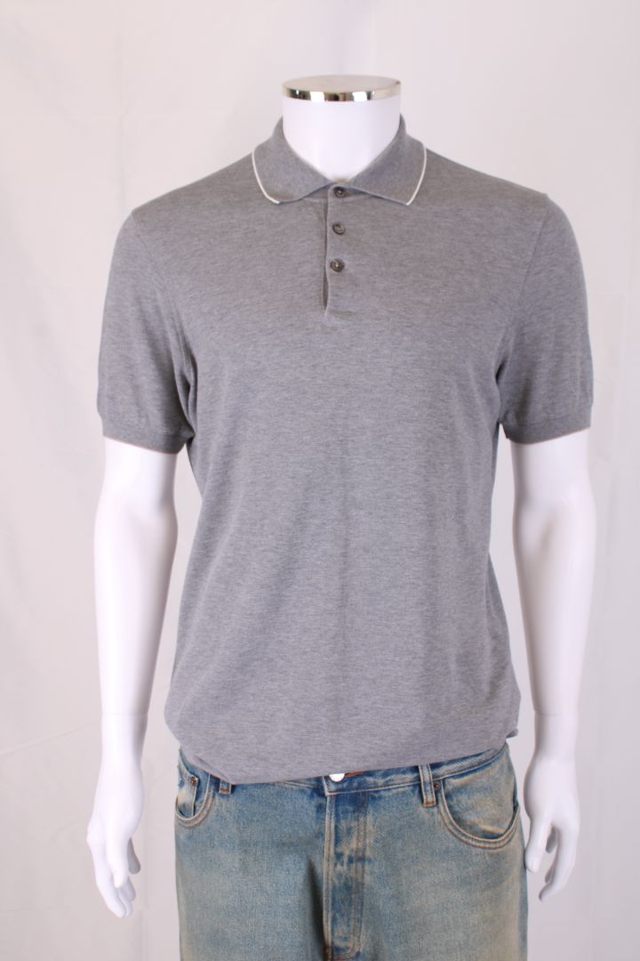 Brunello Cucinelli S/S Polo Top Grey L