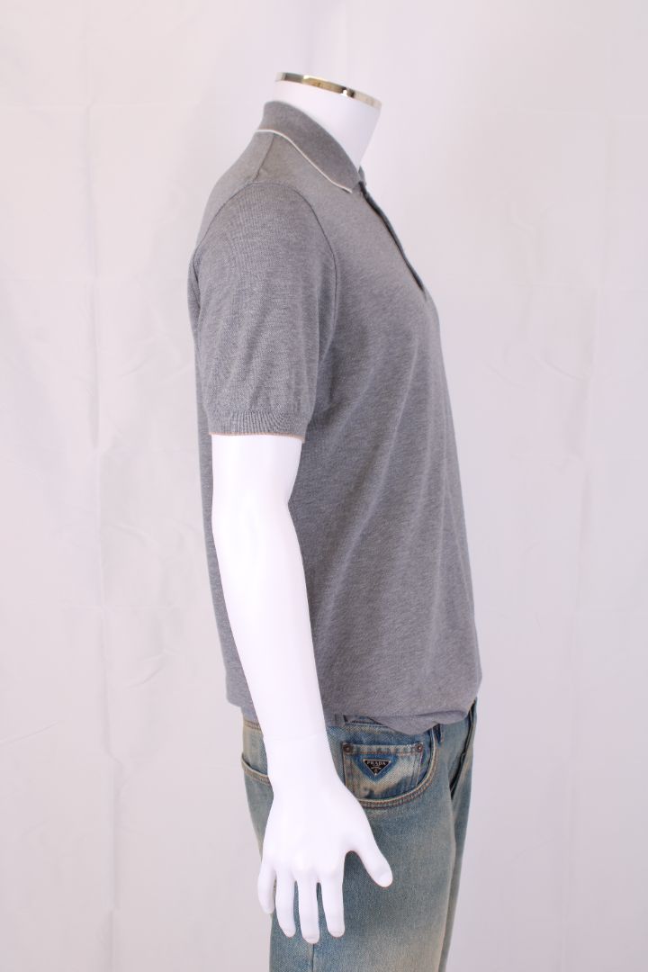 Brunello Cucinelli S/S Polo Top Grey L