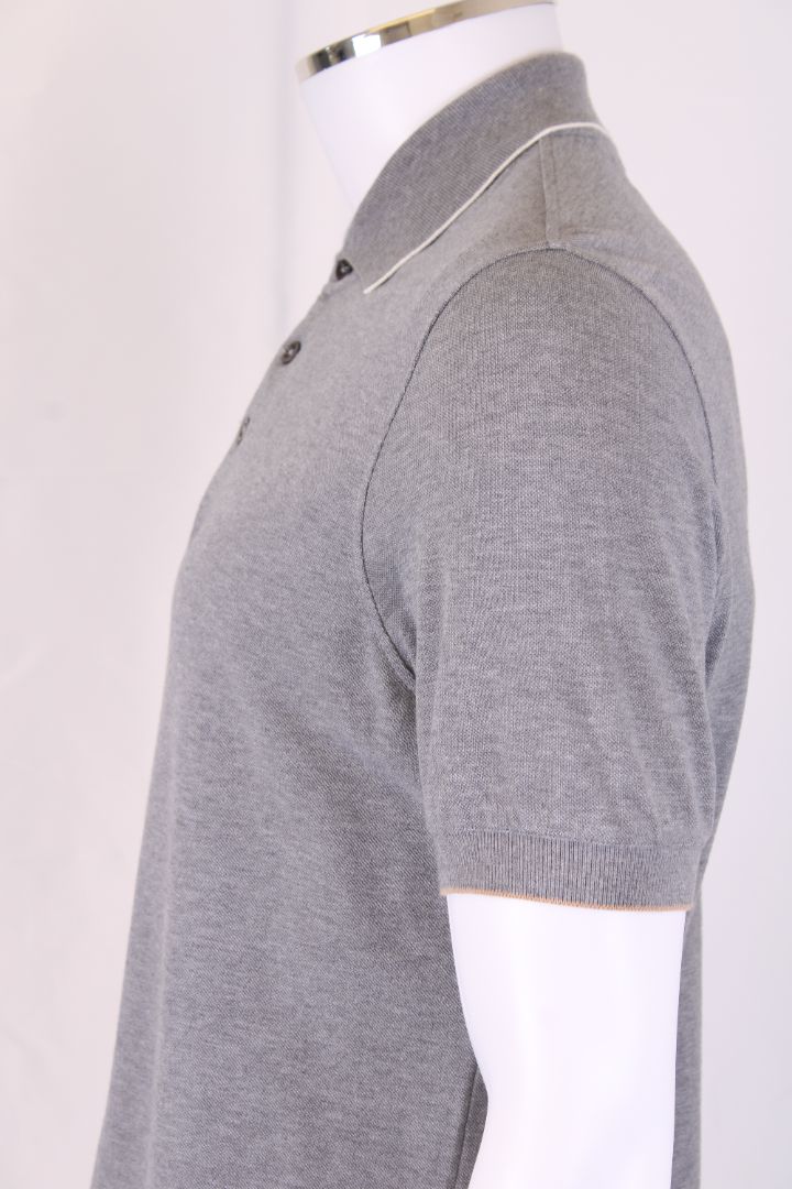 Brunello Cucinelli S/S Polo Top Grey L