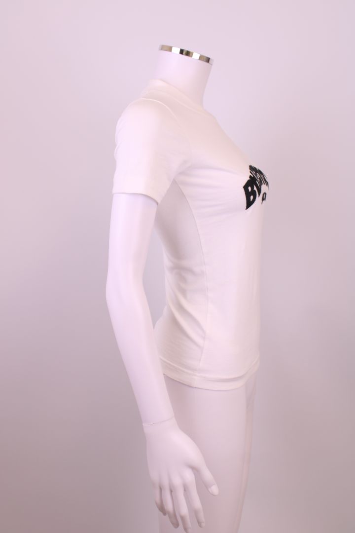 Balenciaga Logo-embroidered crewneck stretch cotton t-shirt White M