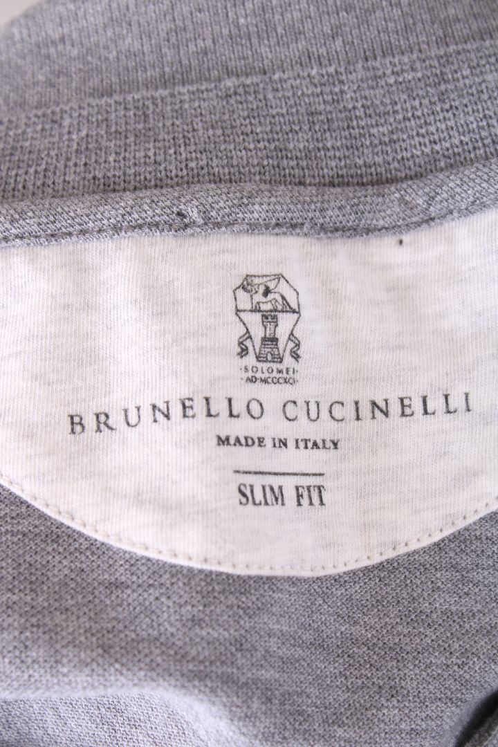 Brunello Cucinelli S/S Polo Top Grey L