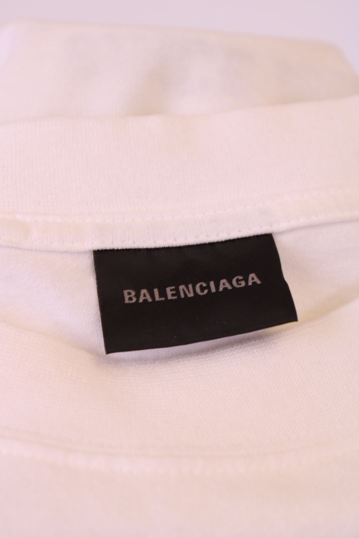 Balenciaga Logo-embroidered crewneck stretch cotton t-shirt White M