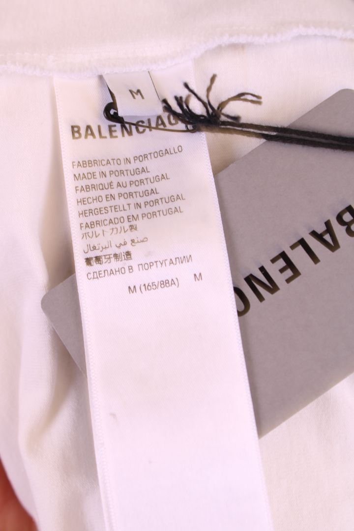 Balenciaga Logo-embroidered crewneck stretch cotton t-shirt White M