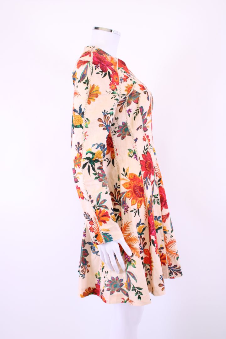 Zimmermann L/S Floral Dress Cream/ Orange S