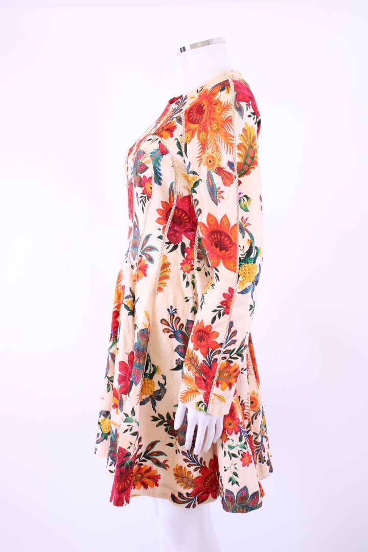 Zimmermann L/S Floral Dress Cream/ Orange S