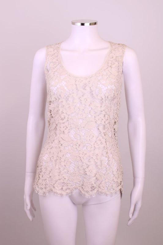 Dolce & Gabbana S/S Lace Top Cream 10