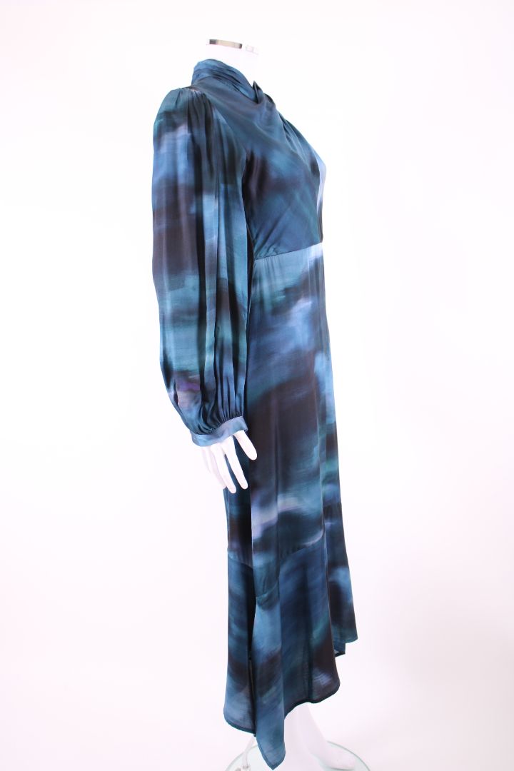 Ottod'Ame L/S High Neck Dress Blue/ Navy 6