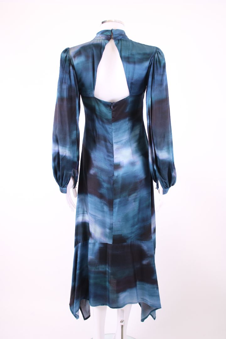 Ottod'Ame L/S High Neck Dress Blue/ Navy 6