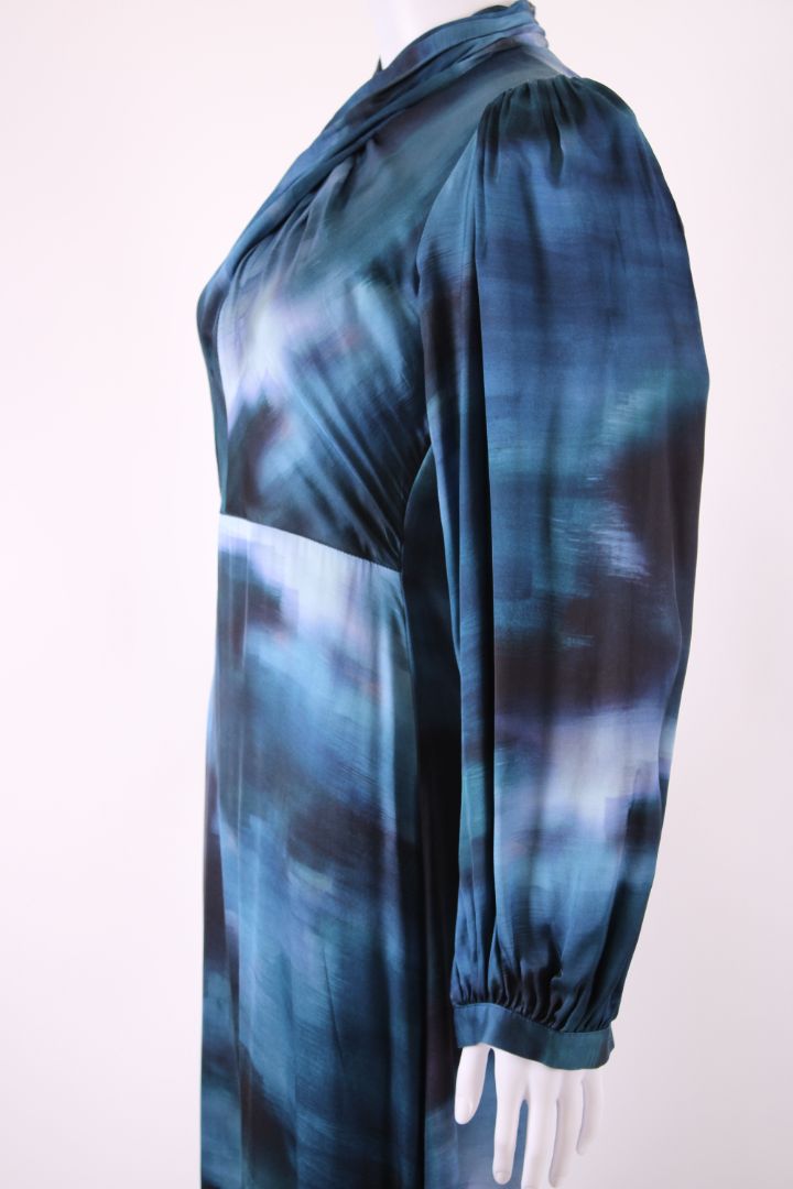 Ottod'Ame L/S High Neck Dress Blue/ Navy 6