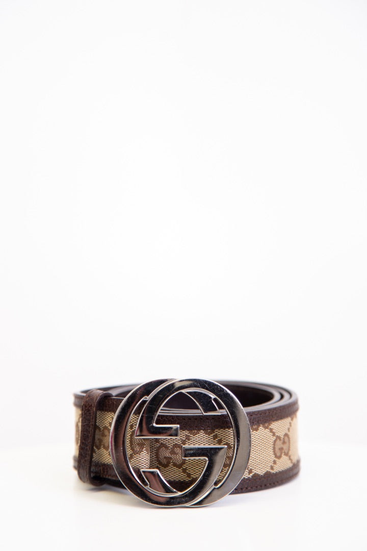Gucci GG Canvas Belts Beige 85.34