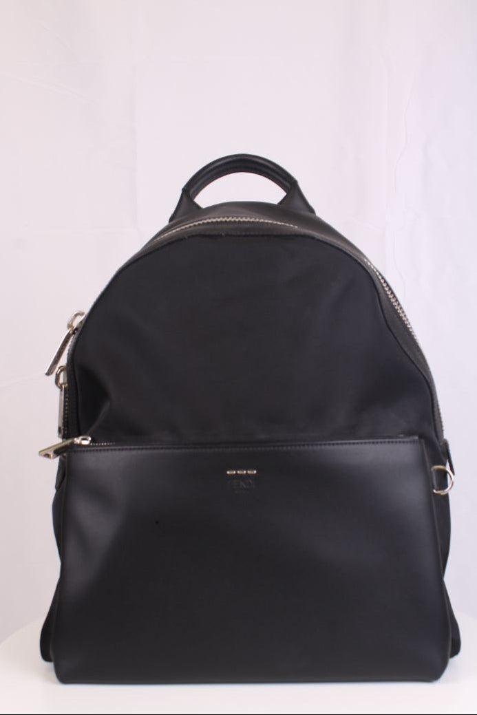 Fendi Selleria Tapestry FF Strap Backpack Black