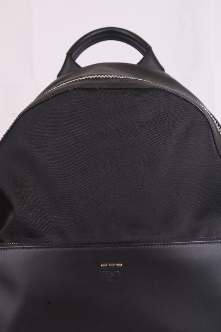 Fendi Selleria Tapestry FF Strap Backpack Black