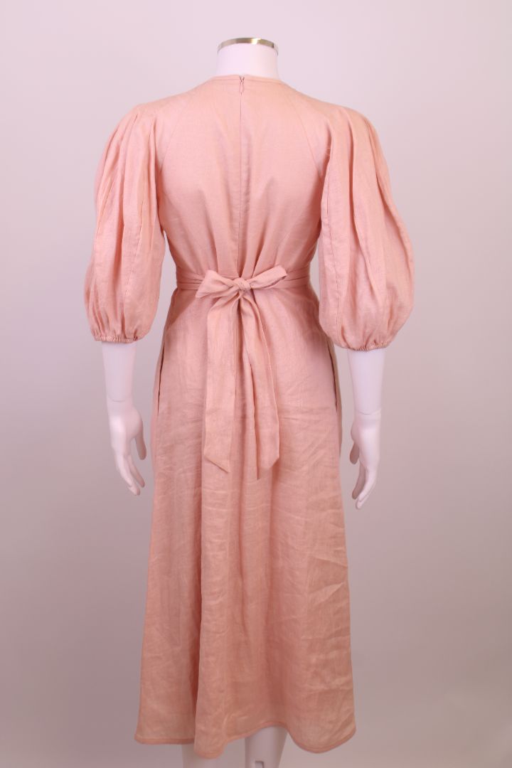 Zimmermann Linen Midi Dress Pink 2