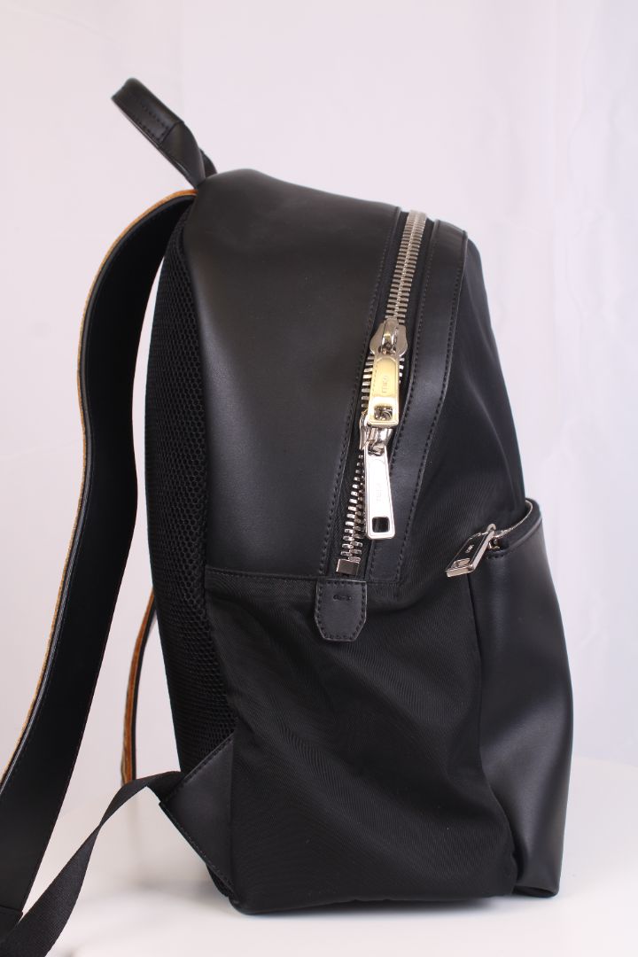 Fendi Selleria Tapestry FF Strap Backpack Black