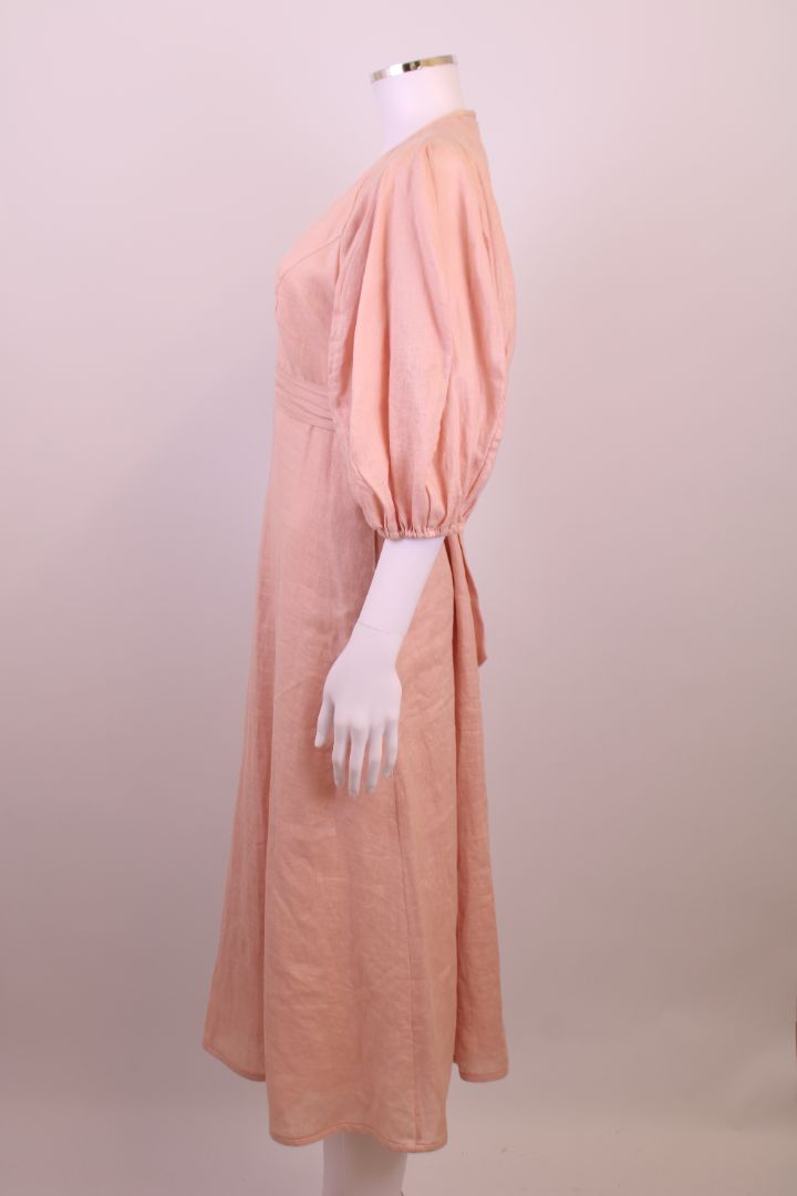 Zimmermann Linen Midi Dress Pink 2