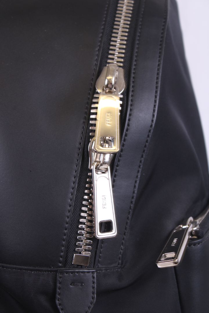 Fendi Selleria Tapestry FF Strap Backpack Black