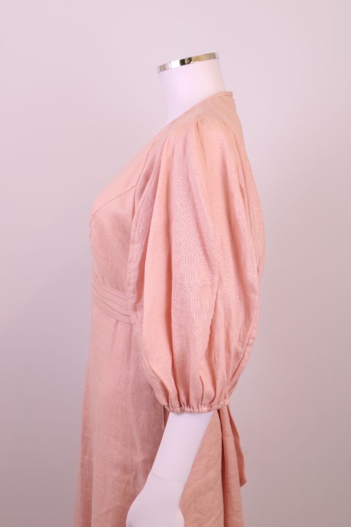 Zimmermann Linen Midi Dress Pink 2