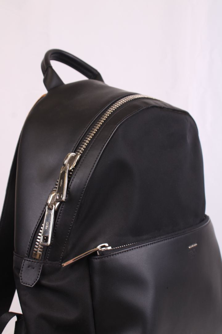 Fendi Selleria Tapestry FF Strap Backpack Black