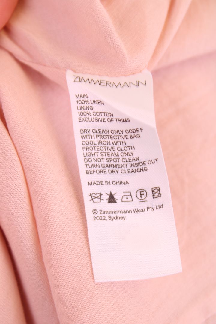 Zimmermann Linen Midi Dress Pink 2