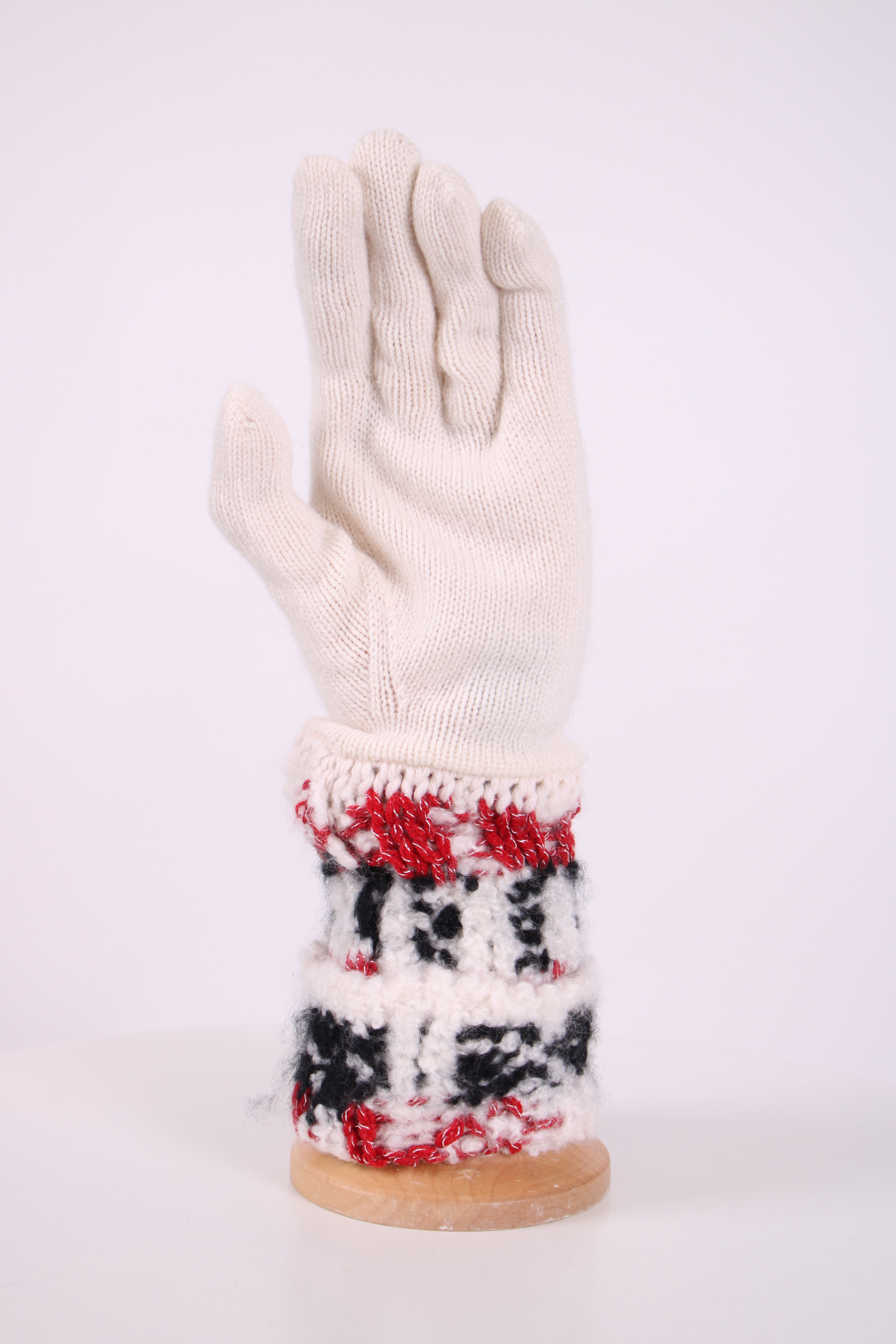 Chanel CC Gloves Cream/ Blue