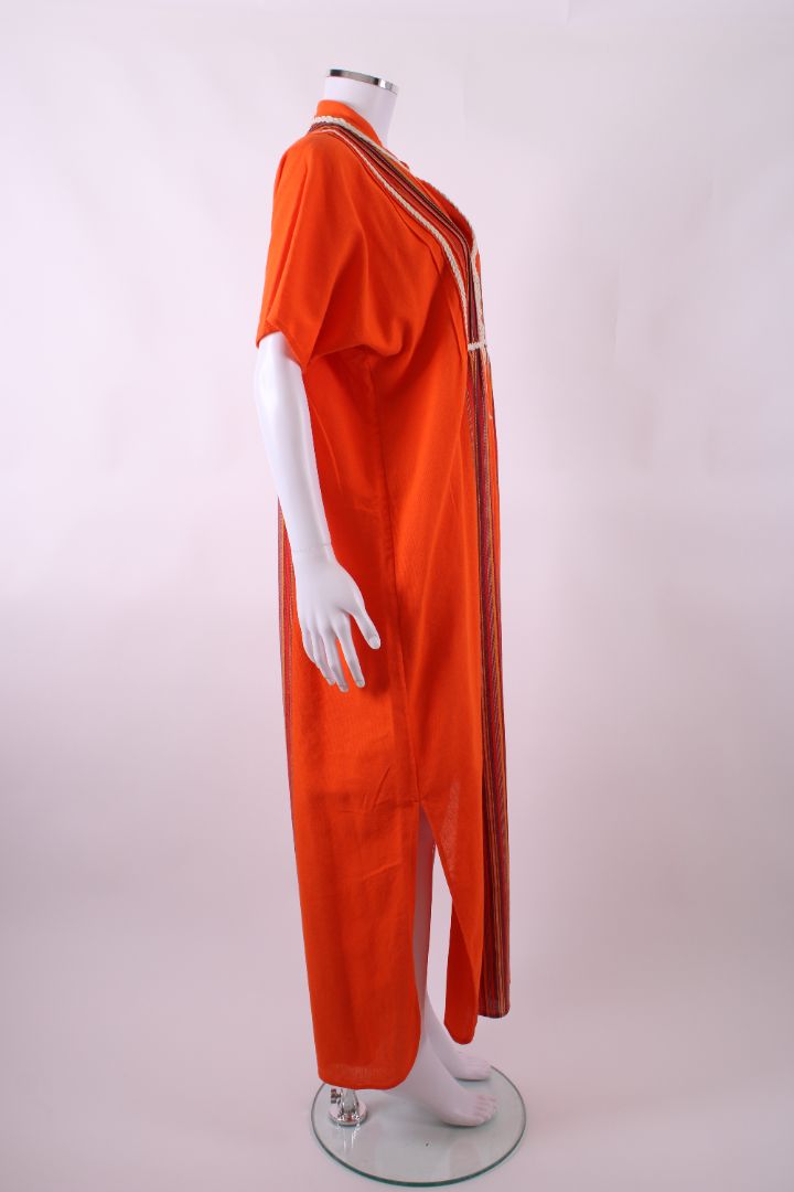 Tory Burch S/S Stripe/ Rope Detail Kaftan Orange XL