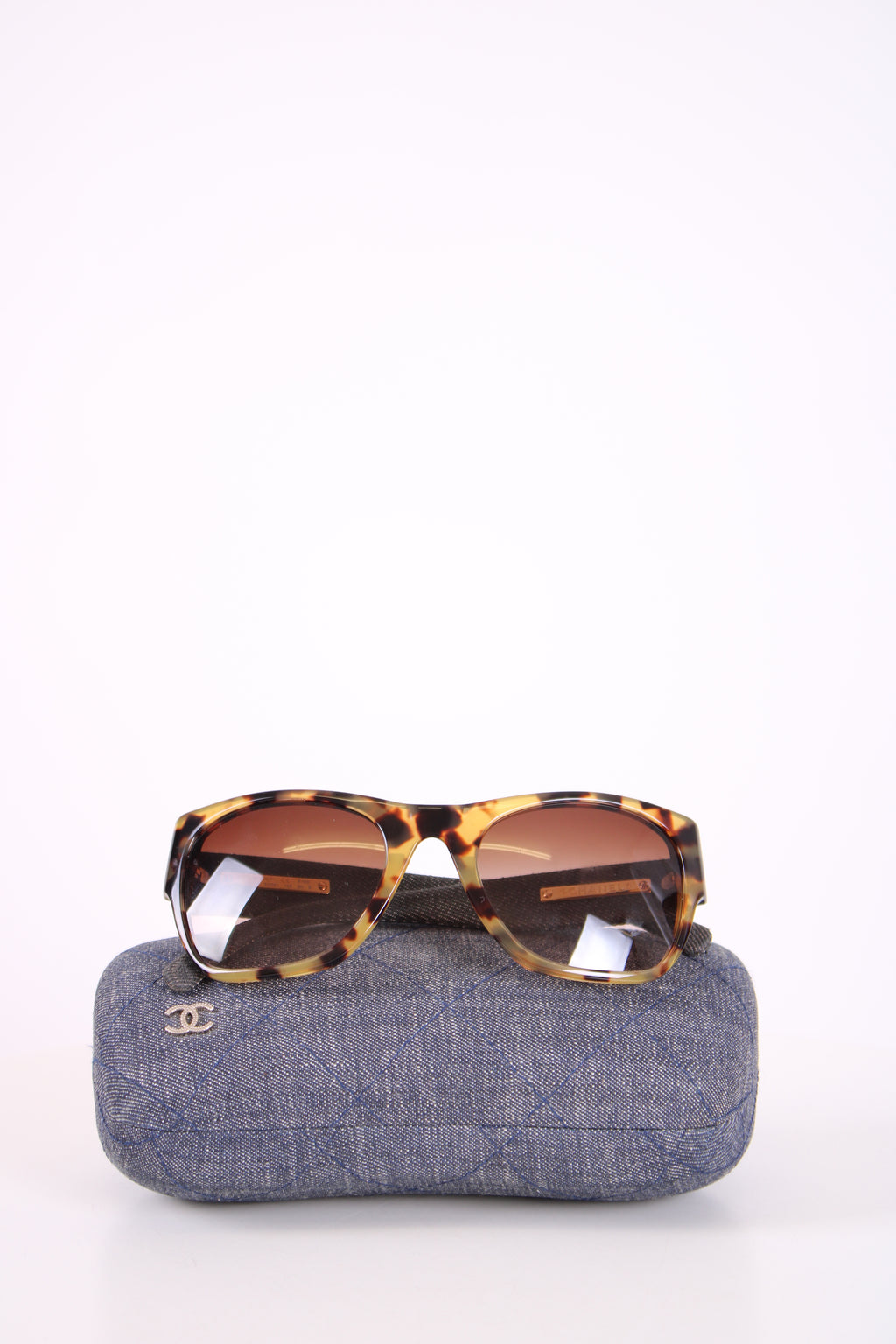Chanel Denim Arm Sunglasses Tortoiseshell