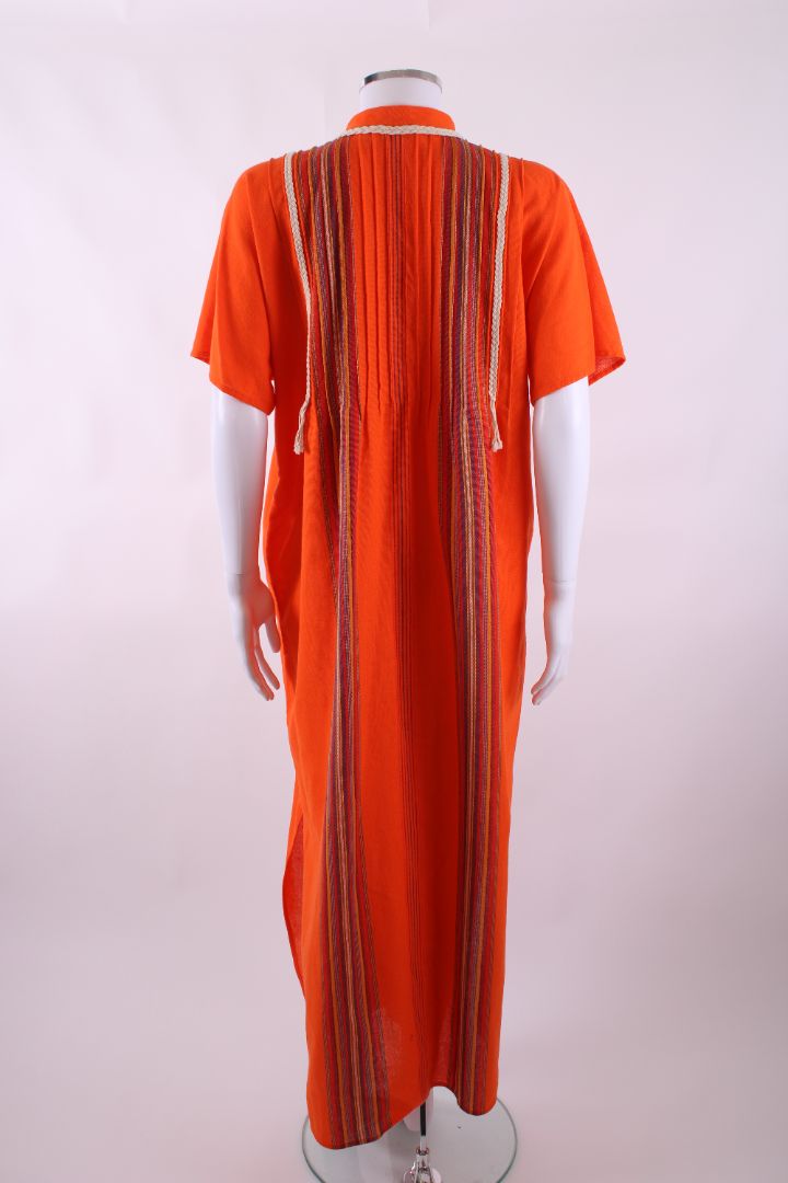 Tory Burch S/S Stripe/ Rope Detail Kaftan Orange XL