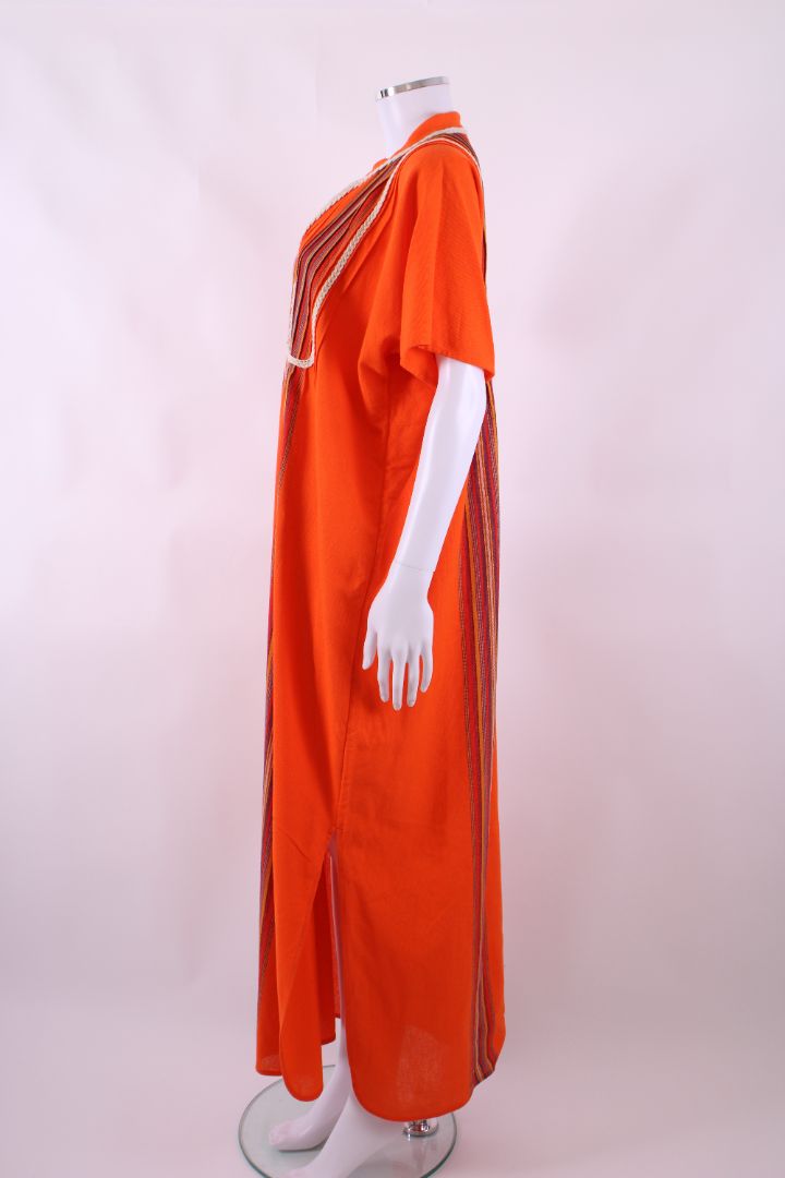 Tory Burch S/S Stripe/ Rope Detail Kaftan Orange XL