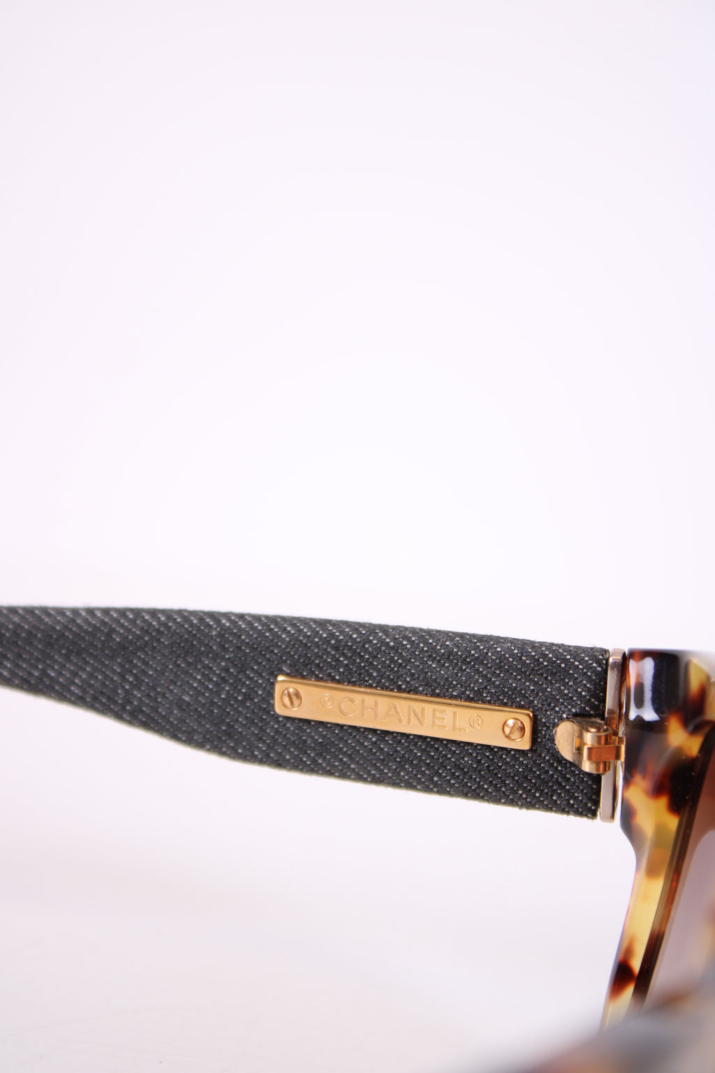 Chanel Denim Arm Sunglasses Tortoiseshell