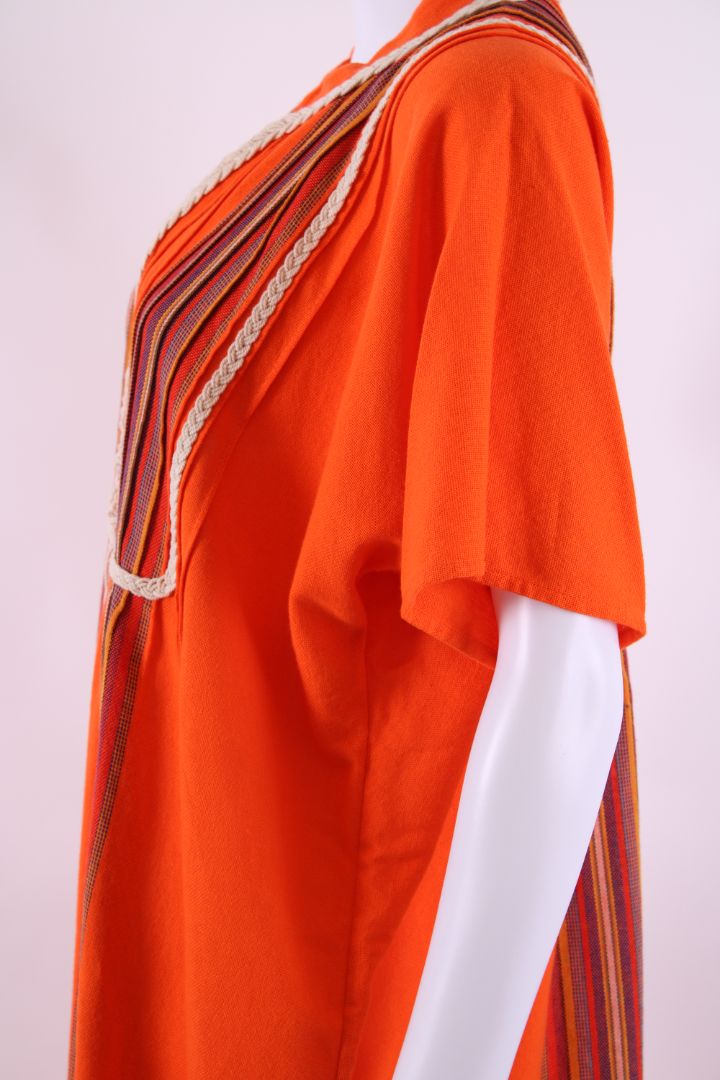 Tory Burch S/S Stripe/ Rope Detail Kaftan Orange XL