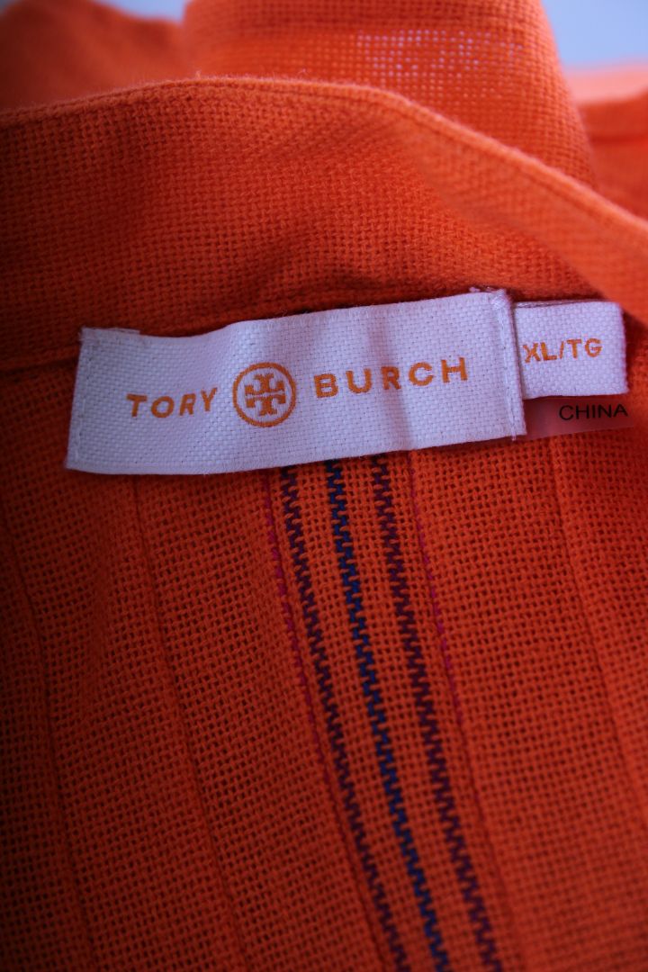 Tory Burch S/S Stripe/ Rope Detail Kaftan Orange XL
