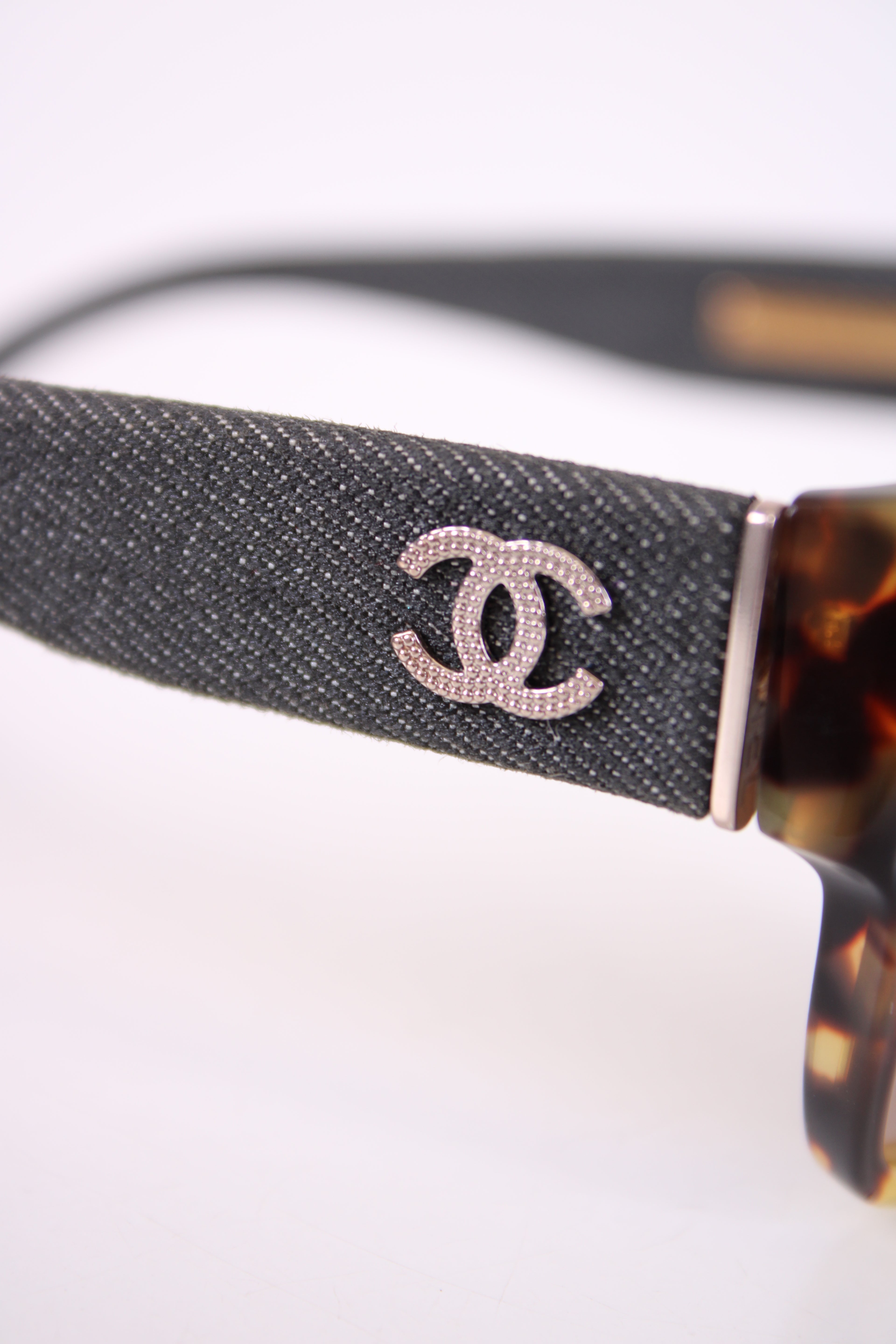Chanel Denim Arm Sunglasses Tortoiseshell