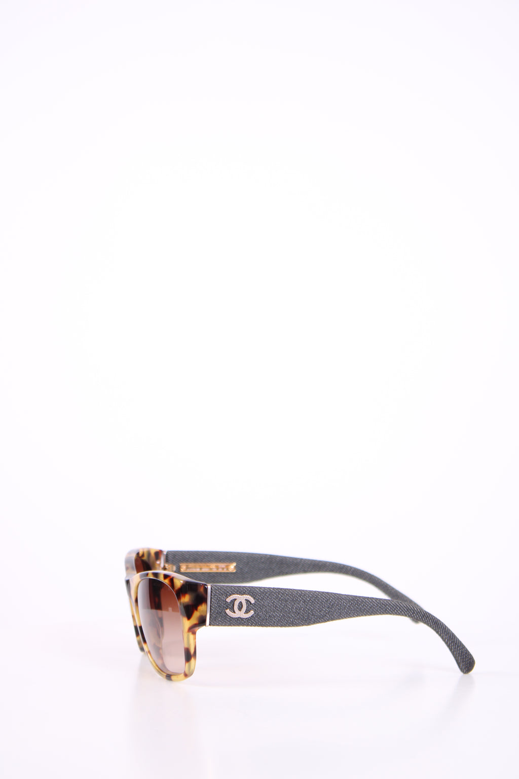 Chanel Denim Arm Sunglasses Tortoiseshell