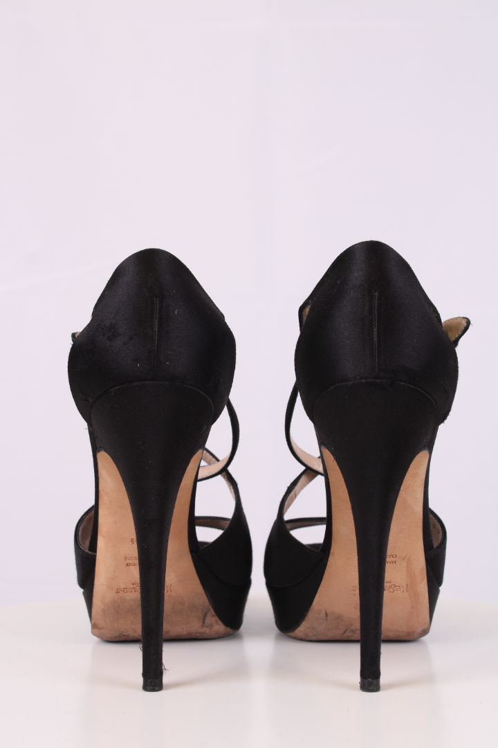 YSL Button Heels Black 37.5