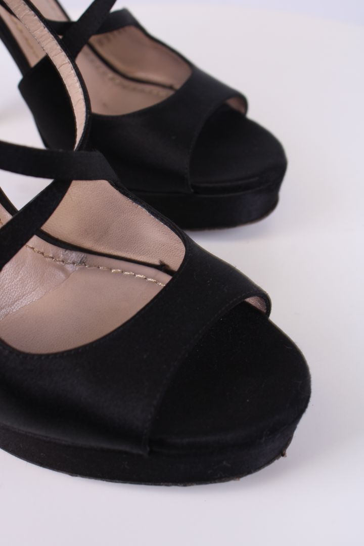 YSL Button Heels Black 37.5