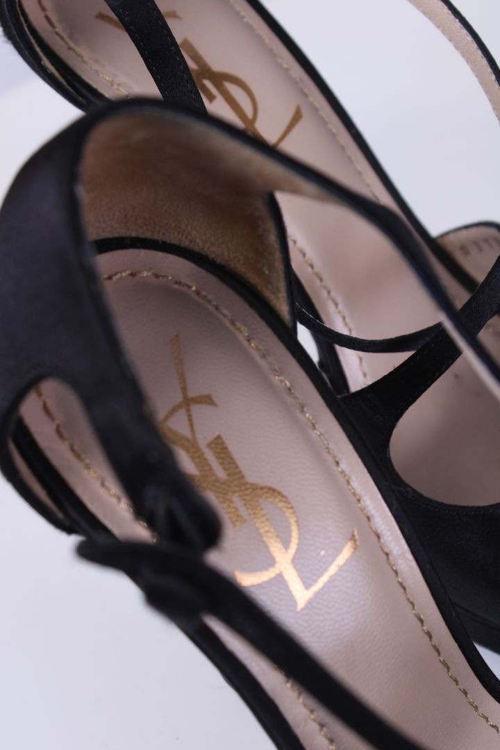YSL Button Heels Black 37.5